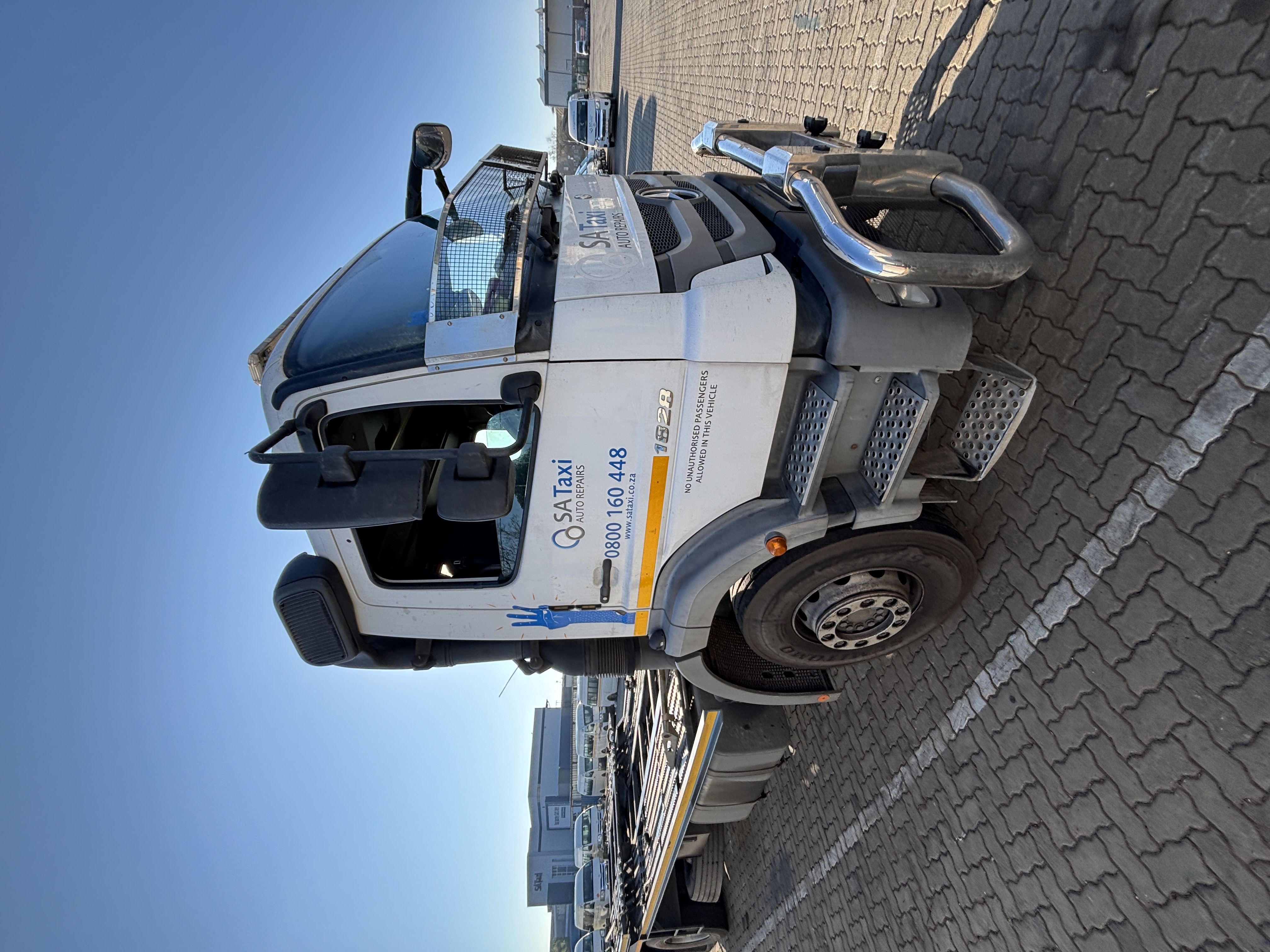 SA Taxi commercial truck prepared during the fleet detailing project